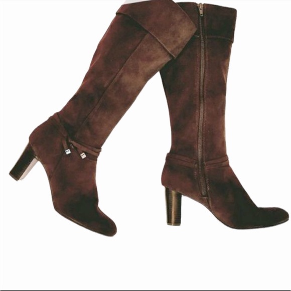 Predictions Dark Brown Faux Suede Tall Riding Boots Size 7.5 - NEW - Picture 1 of 12
